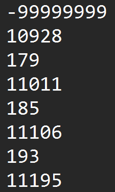 A snippet of a distance file
